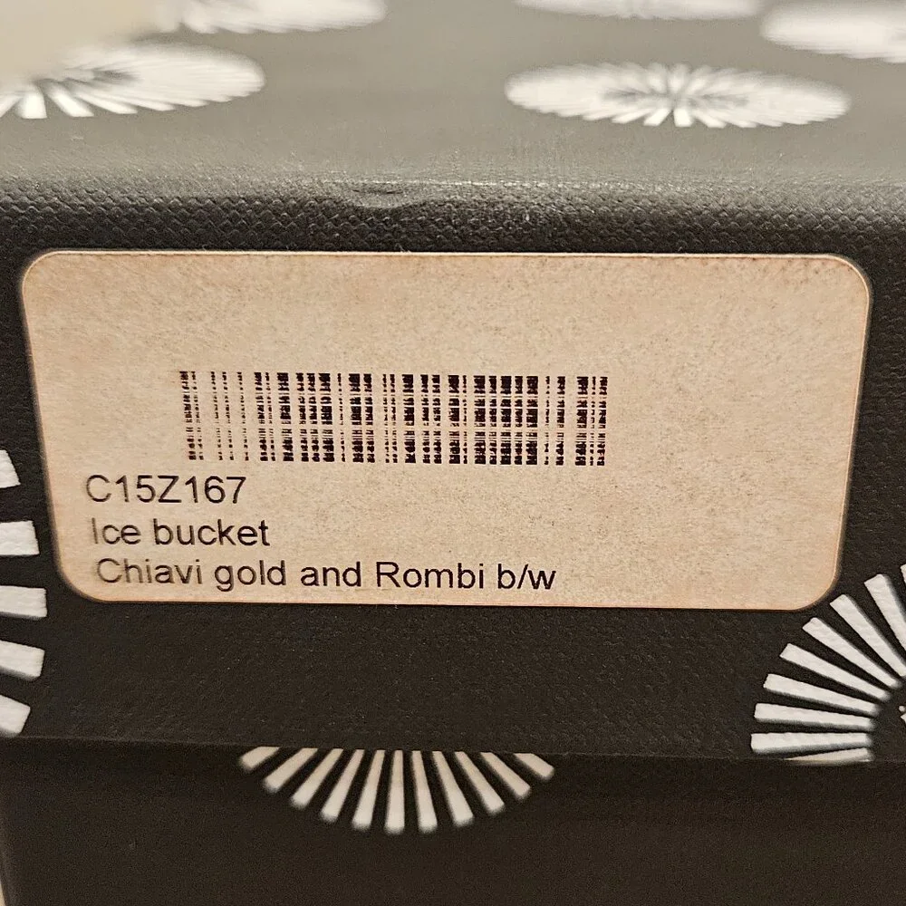 RARE COLLECTIBLE LIMITED FORNASETTI CHIAVI GOLD ROMBI BAR ICE BUCKET CONTAINER